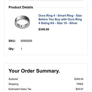 Oura Silver Smart Ring - Advanced Health Tracker